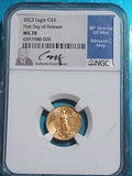 2023 American Gold Eagle 1/10 Troy oz NGC MS70 First Day of Issue - Edmund Moy Signed
