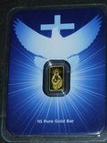 Blessings of Jesus Christ 1 Gram .9999 Pure Gold Bar in Assay Package